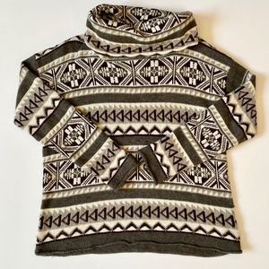 LRL Active Fair Isle Turtleneck Cowl Neck Sweater